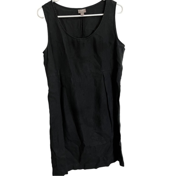 J.Jill 100% linen black tank minimalist a line dress size small - Picture 1 of 3